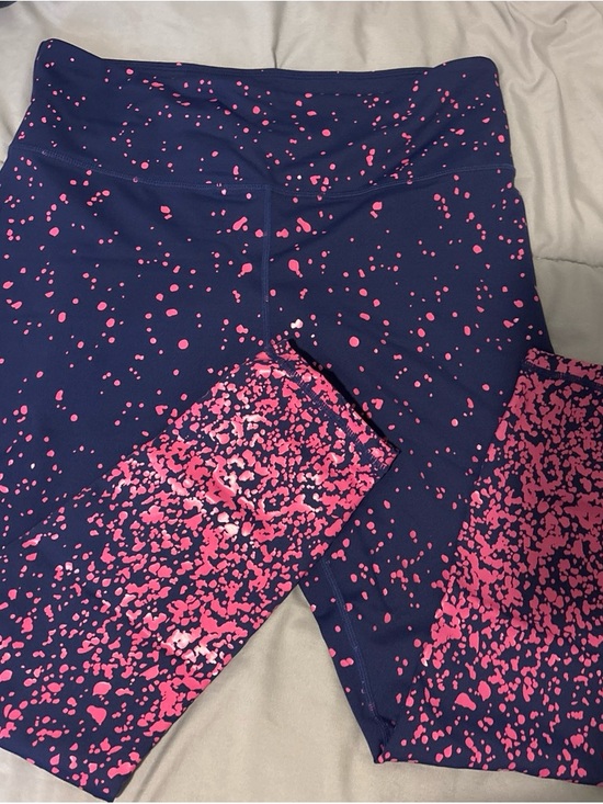 ZYIA Pants - ZYIA Navy Leggings with Bright Pink Splatter